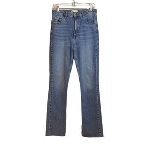 Zara medium wash raw hem jeans. Size 8‎